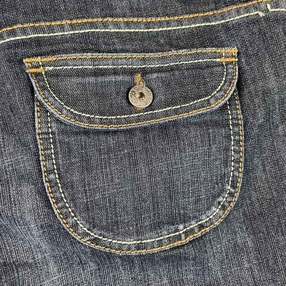 Yuva Denim Bermuda Shorts Womens 14 Dark Blue Stretch Pockets Casual Summer